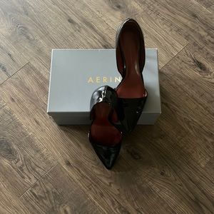 Aerin! Black patent leather pumps. 3 inch heel and padded footbed. Size 6.5